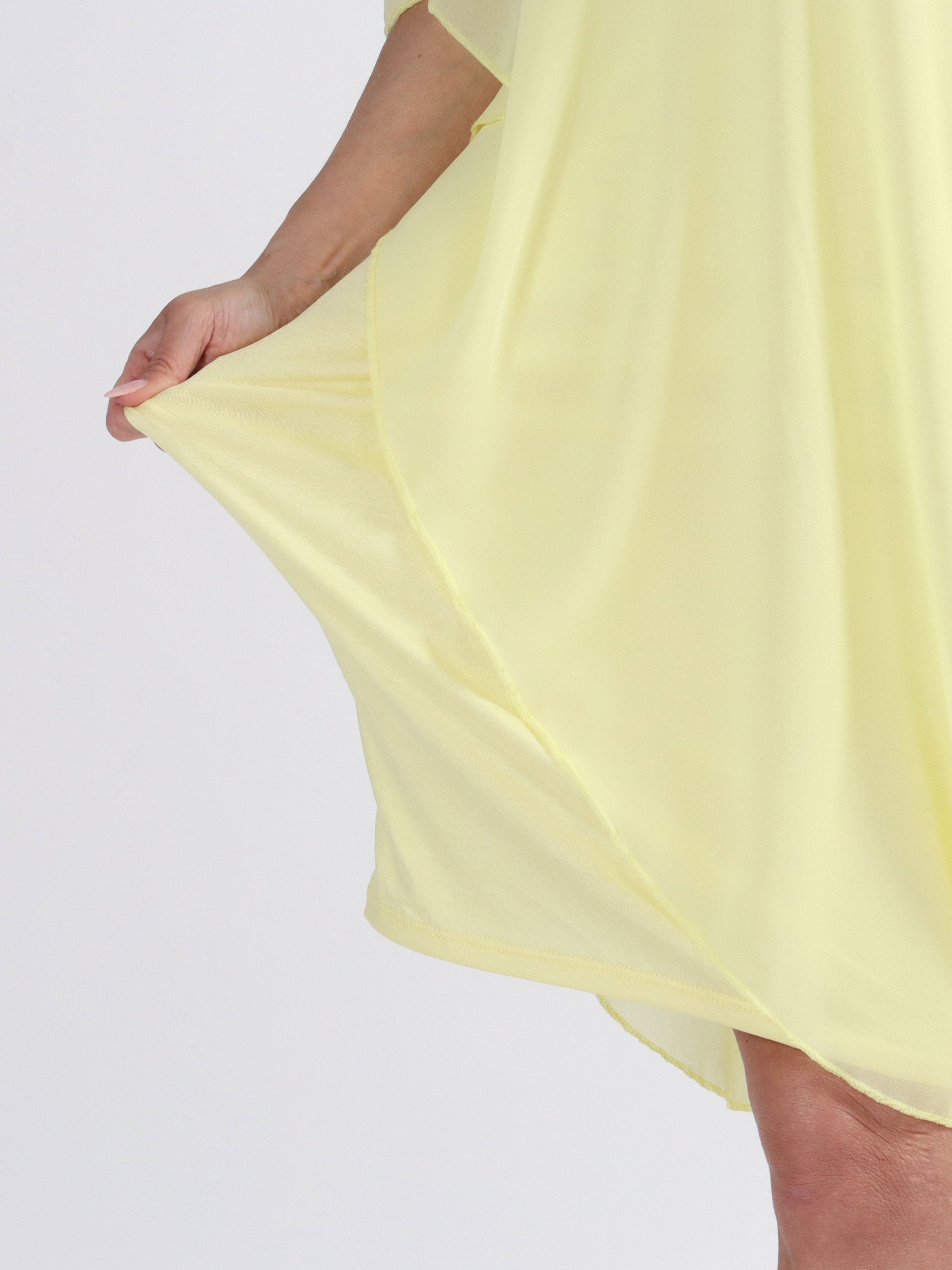 Kenya Crystal - Plus size tunikakjole med chiffonlag og similisten